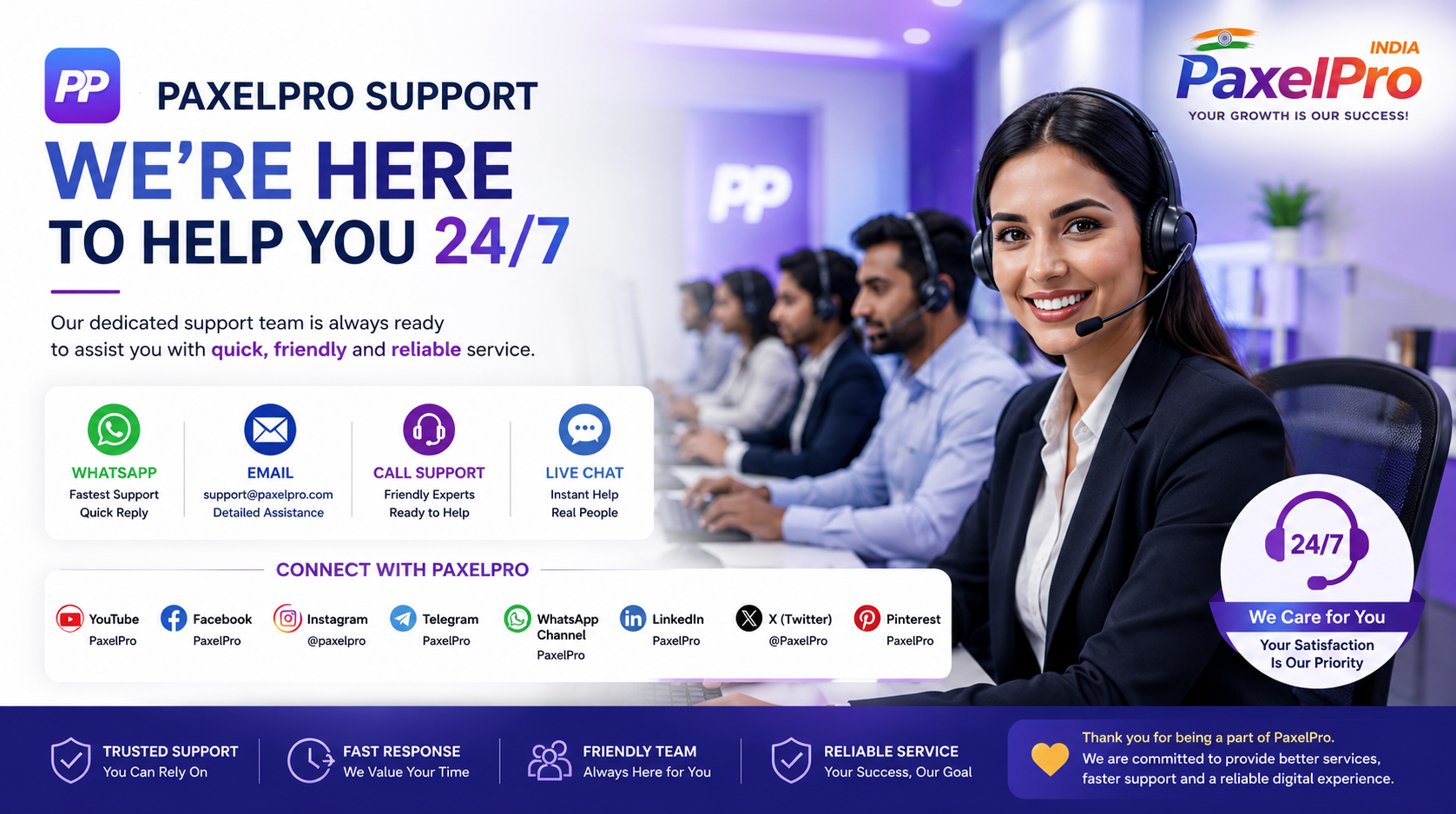 PaxelPro Customer Service: Our dedicated support team is ready to assist users with app issues, account inquiries, and E (2)