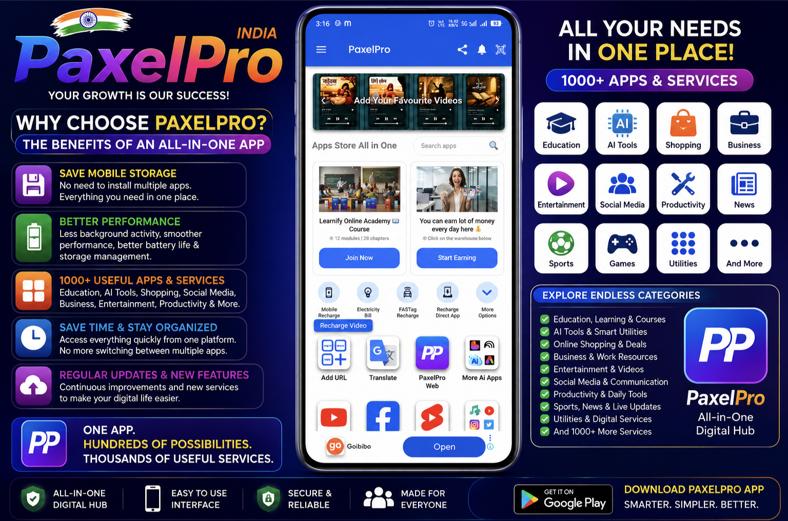 A woman using her smartphone, illustrating the convenience of an all-in-one app like PaxelPro. (3)